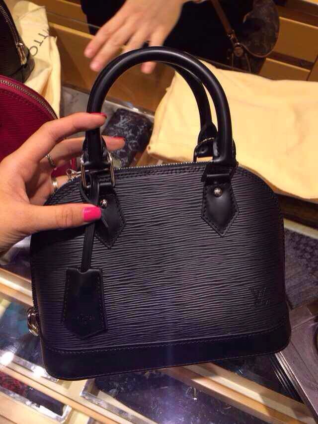 Real Louis Vuitton Alma BB Epi Leather Bag M40862 Noir